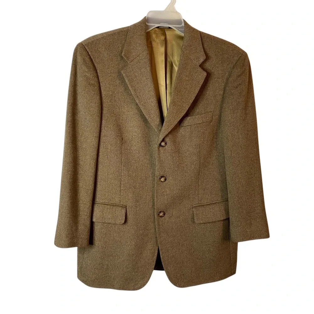 Marco Carelli Men's 100% Camel Hair Sports Jacket Blazer 39 Regular Tan Brown